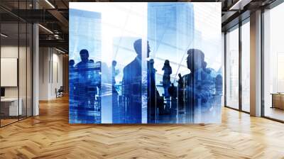 Business People Silhouette Working Meeting Conference Concept Wall mural