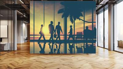 Business People Travel Beach Trip Airport Terminal Concept Wall mural