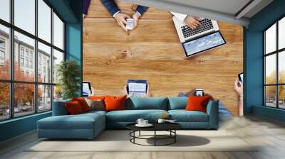 business people working with technology Wall mural