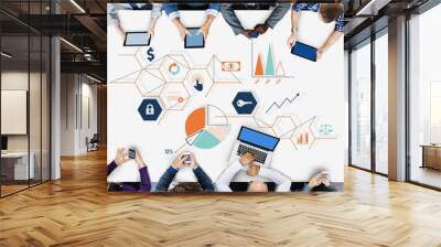 Business Team Connection Technology Networking Concept Wall mural