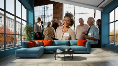 Businesspeople in a business conference Wall mural