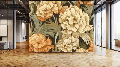 Carnations art wallpaper pattern Wall mural