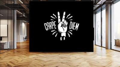 Carpe diem motivational illustration vector Wall mural