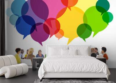 Casual People Message Talking Communication Concept Wall mural