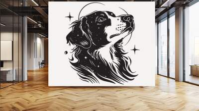 Celestial dog art print Wall mural