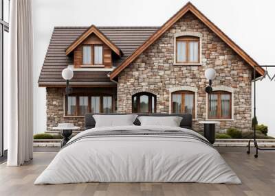 Charming stone house with windows Wall mural