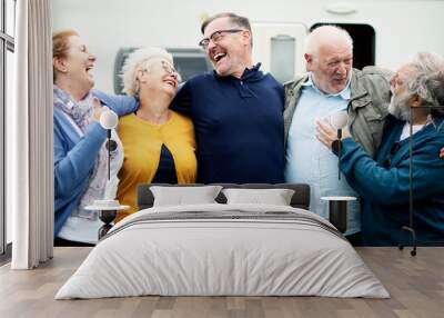 Cheerful seniors having a good time Wall mural