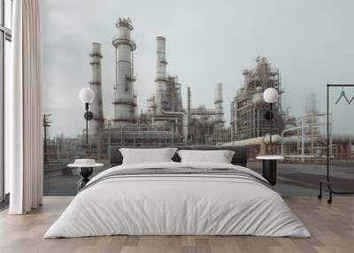 Chemical plant architecture building refinery.  Image by rawpixel. Wall mural