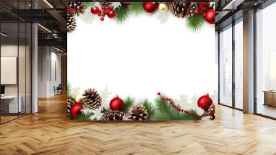 Chirstmas border backgrounds christmas plant. Wall mural