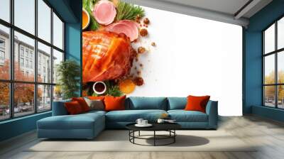 christmas ham meat food. Wall mural