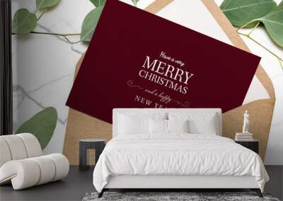 Christmas holiday greeting design mockup Wall mural