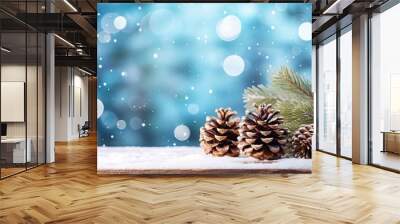 Christmas snow outdoors nature. Wall mural