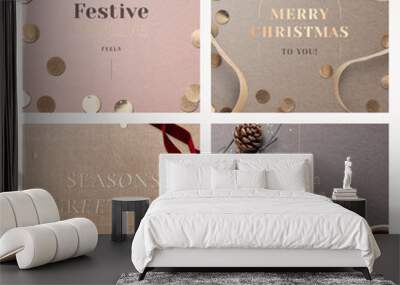 Christmas social media template vector set Wall mural