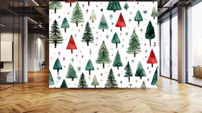 Christmas tree pattern plant backgrounds. Wall mural