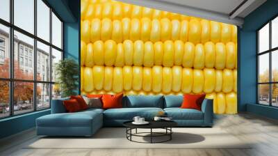 Closeup of yellow corn textured background Wall mural