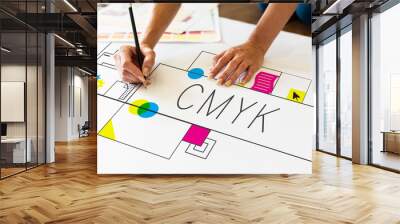 CMYK design sketch Wall mural