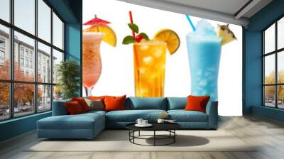 Cocktail png cut out element set Wall mural