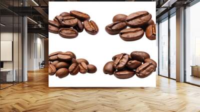 Coffee beans png element set on transparent background Wall mural