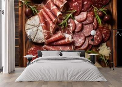 cold cut cheese meat food. Wall mural