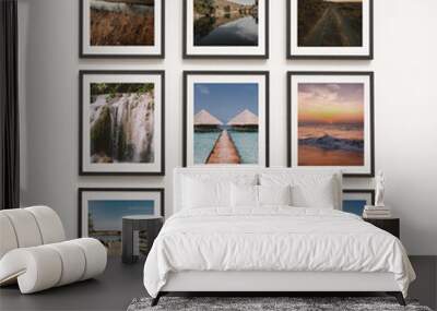 Collection of art pieces on the wall Wall mural