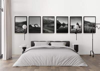 Collection of scenic art pieces on a wall Wall mural