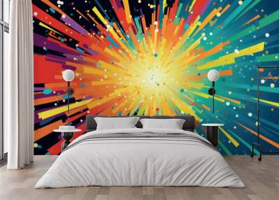 Colorful abstract explosion burst Wall mural