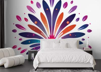 Colorful abstract floral design Wall mural