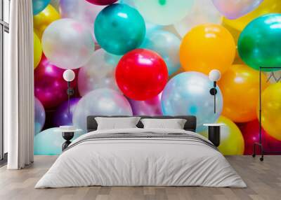 Colorful balloons festive party concept Wall mural