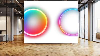 colorful neon circle effects set Wall mural