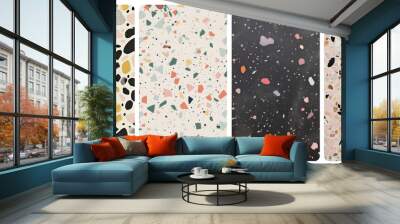 Colorful terrazzo pattern  png mobile wallpaper element set Wall mural