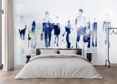 Commuter Business People Cityscape Corporate Travel Concept Wall mural