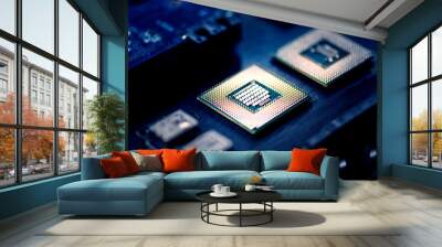 computer chips on a processor Wall mural