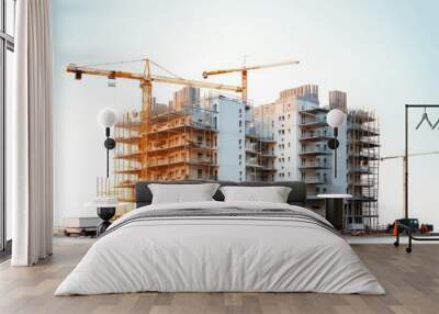 Construction building architecture city. Wall mural