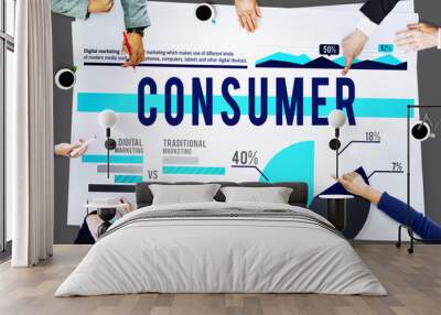 Consumer Costumer Buyer Marketing Business Concept Wall mural