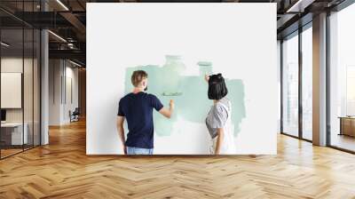 Couple renovating the house Wall mural