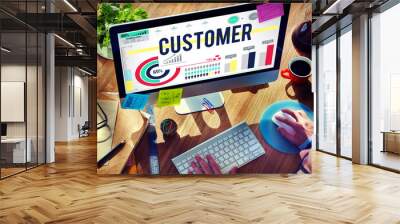 Customer Satisfaction Consumer Client Buyer Concept Wall mural