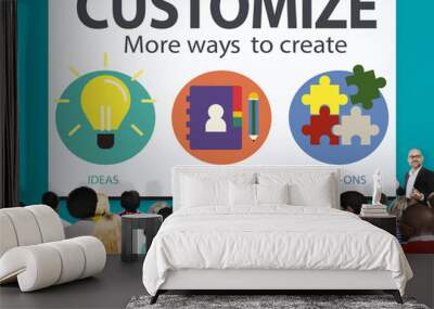 Customize Ideas Identity Individuality Innovation Personalize Co Wall mural