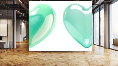 cute green 3D heart set Wall mural