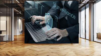 Data surveillance with technology concept Wall mural