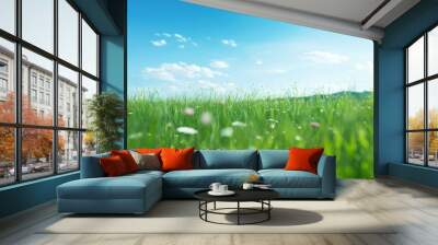 Daytime meadow backgrounds landscape outdoors. Wall mural