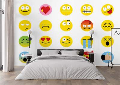 Different emoji set Wall mural