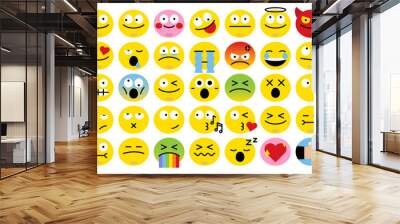 Different emoji set Wall mural