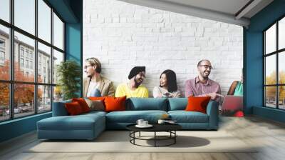 digital connection technology networking team concept Wall mural