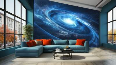 Digital galaxy on dark background backgrounds futuristic technology. Wall mural