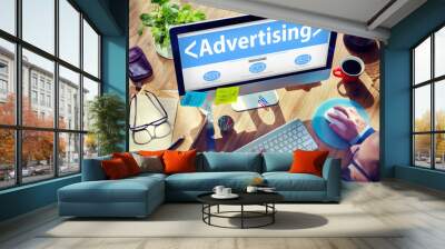 digital online webpage advertising marketing concept Wall mural