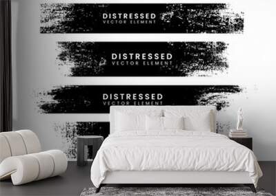 Distressed black stroke banners Wall mural