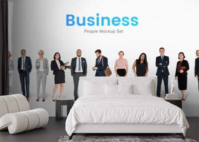 Diverse business people mockup collection Wall mural