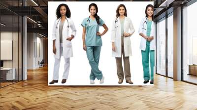 Diverse doctors and nurses set Wall mural