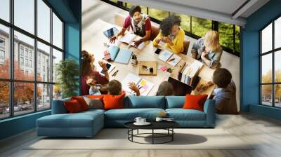 Diverse Group People Working Together Concept Wall mural