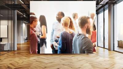 Diverse people at the office party Wall mural